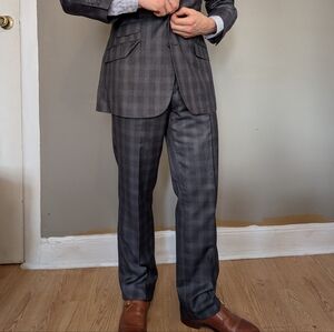 Pronto Uomo Charcoal Checkered Suit